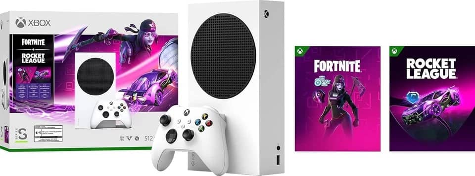 Microsoft Series S Video Game Consoles White 512GB Fortnite & Rocket League Bundle New