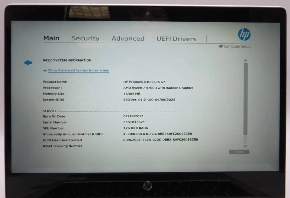 HP ProBook 435 G7 Computers 256GB 16GB For parts or not working