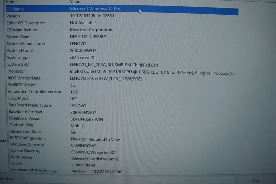 Lenovo ThinkPad E14 Gen 1 Computers 1TB 8GB Used - Good
