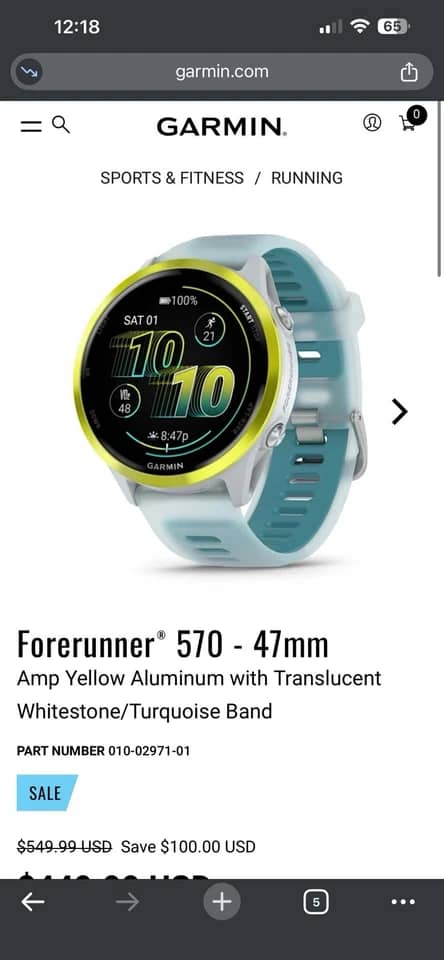 Garmin Forerunner 570 - 47mm Smartwatches Blue 42mm New