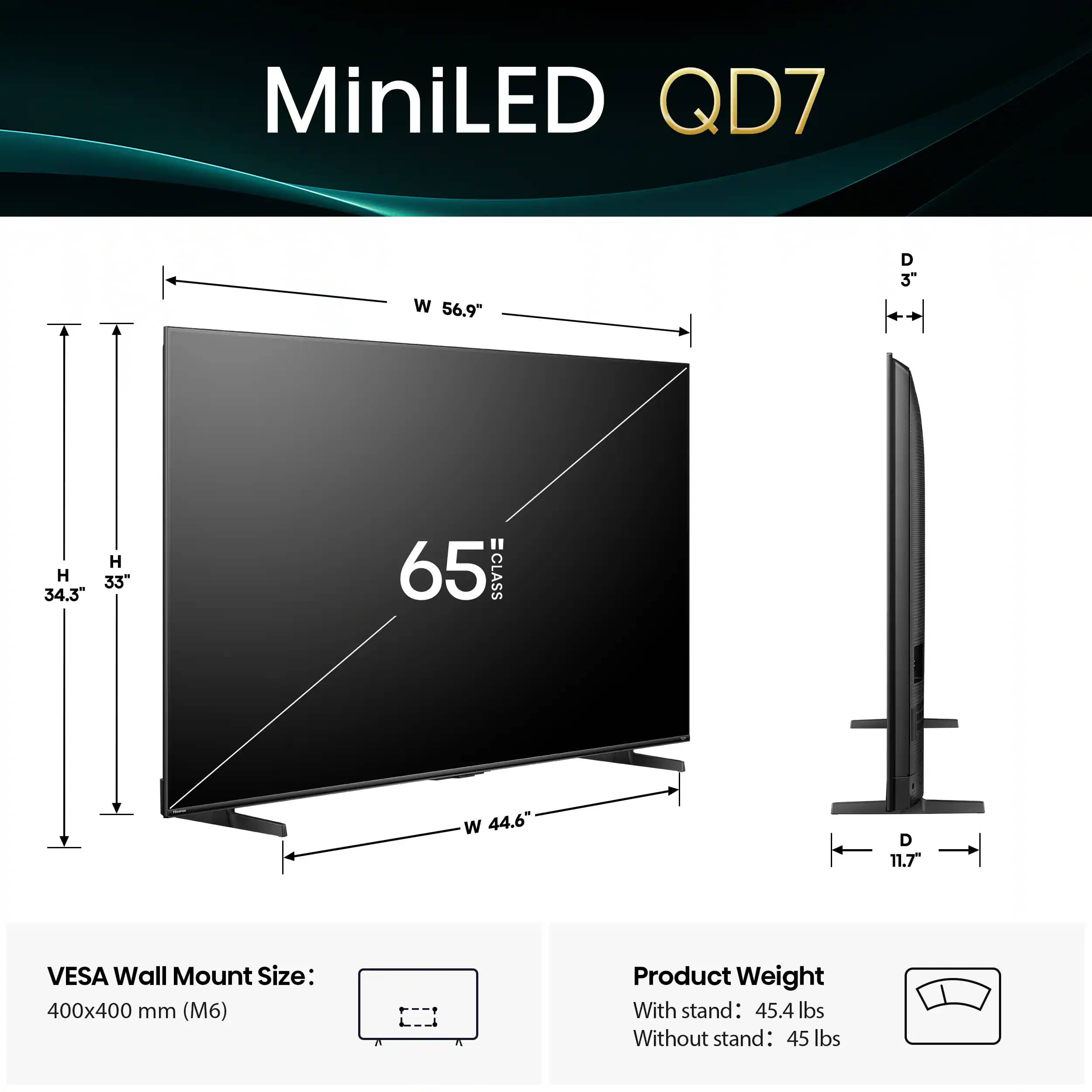 Hisense QD7QF TVs Black New