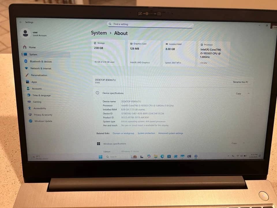 Lenovo IdeaPad 3 15 Computers 128GB 4GB Used - Good