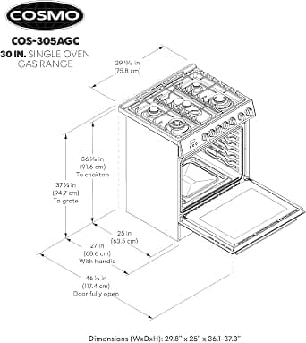COSMO COS-305AGC Gas Ranges New