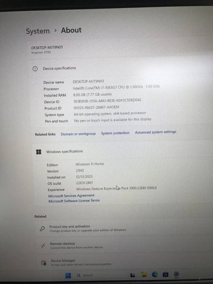 Dell Inspiron 3793 Computers 1TB 8GB Used - Good