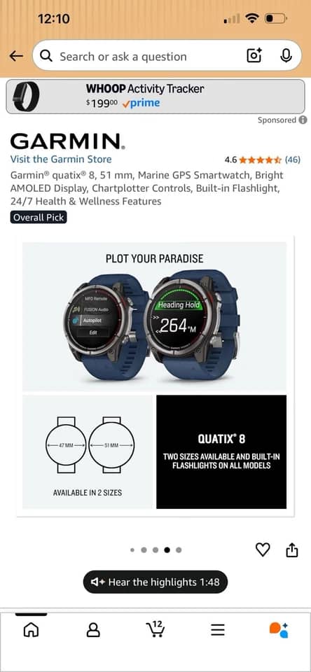 Garmin quatix 8 Smartwatches Blue 36mm New