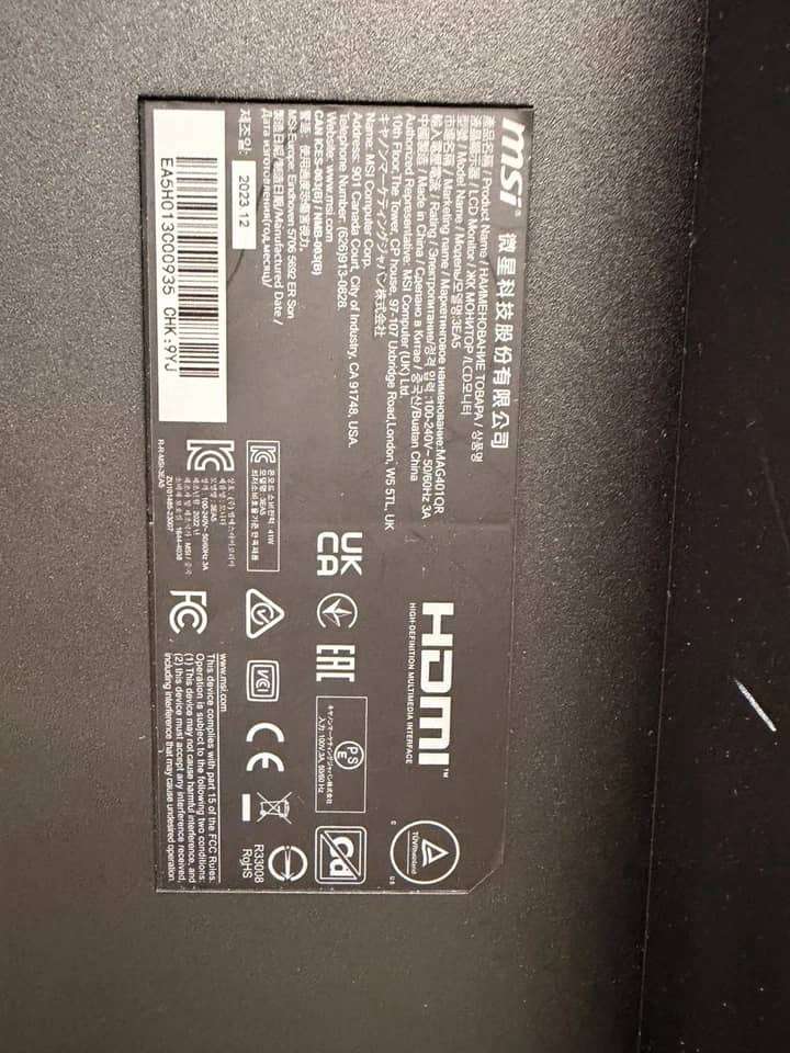 MSI MAG401QR Monitors Black 3440x1440 155Hz New