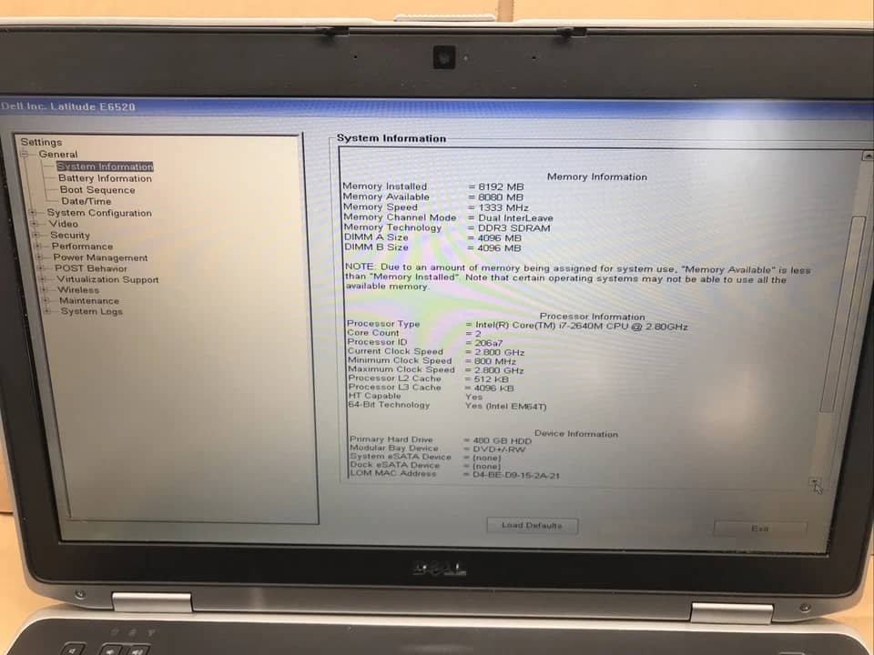 Dell Latitude 6520 Computers 1000GB 16GB Used - Good
