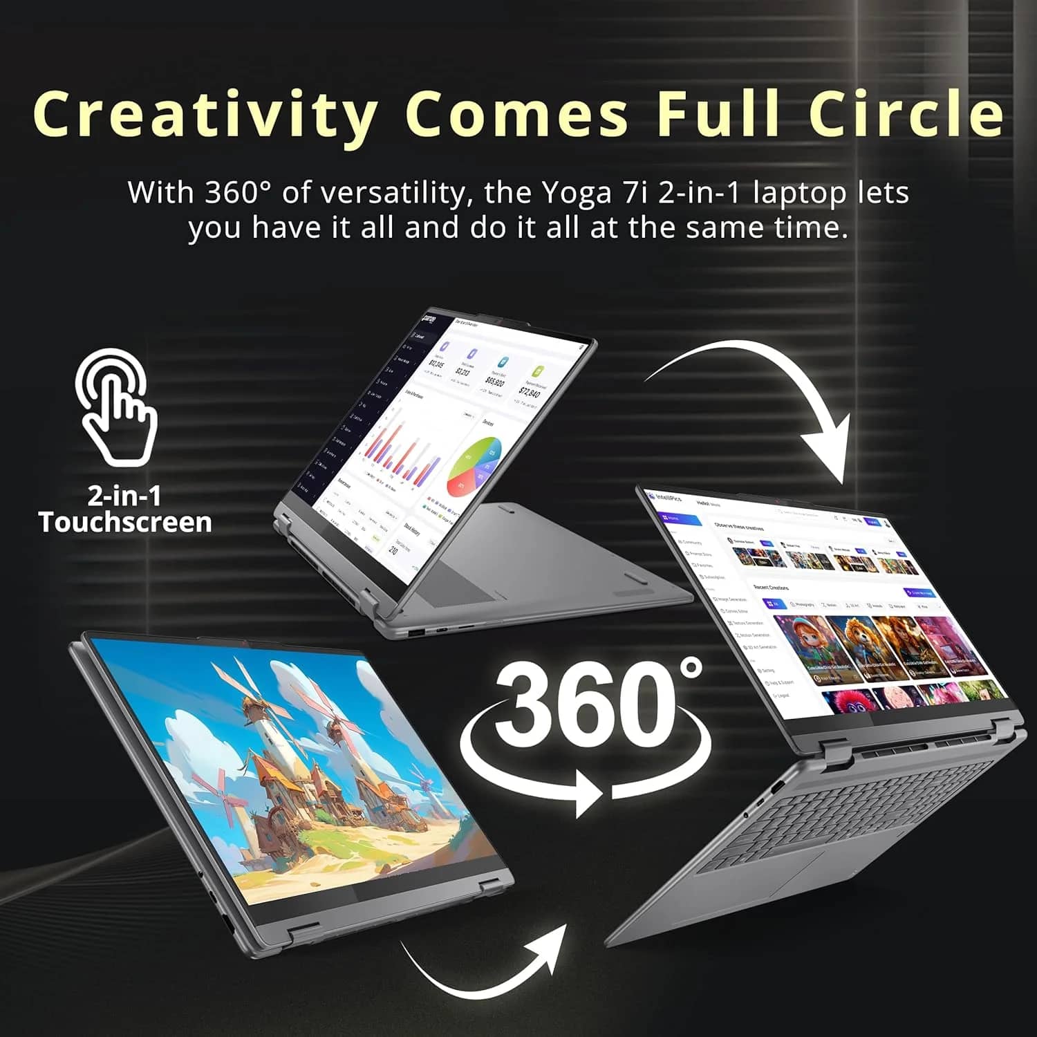 Lenovo Yoga 7i 2-in-1 16" 2K Touchscreen Laptop Computers 1TB 16GB New