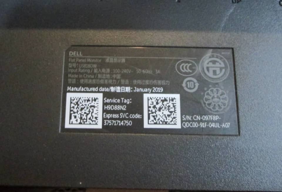 Dell U3824DW Monitors Black New