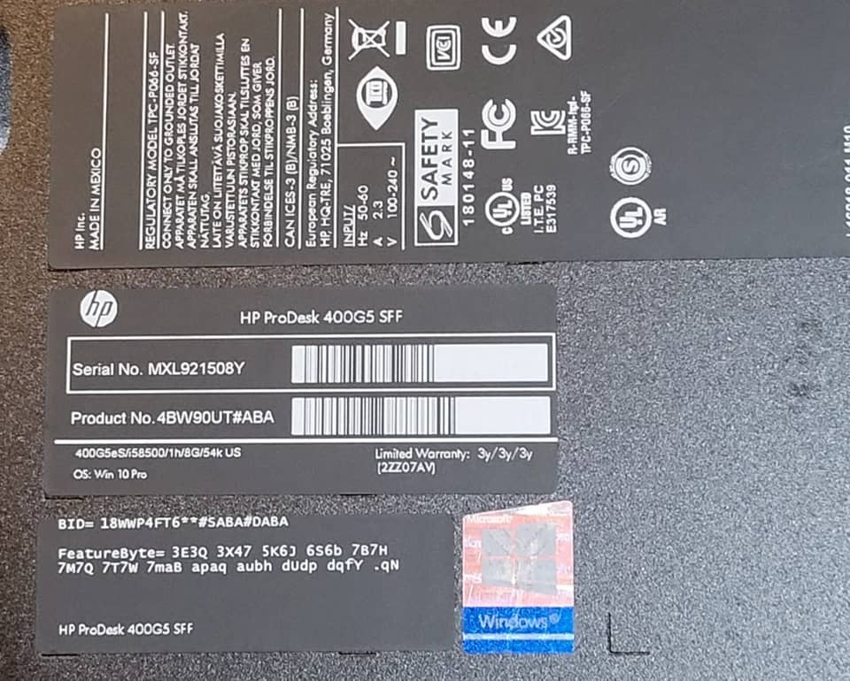 HP 400 G5 Computers 128GB 16GB Refurbished - Excellent