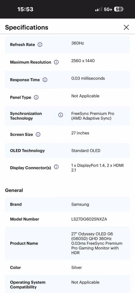 Samsung LS27DG602S Monitors New