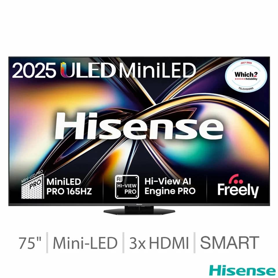 Hisense 75U8QTUK TVs Black New