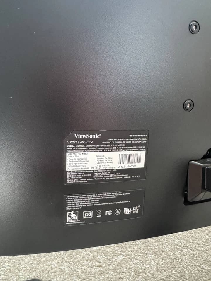 ViewSonic VX2718-PC-MHD Monitors Black New