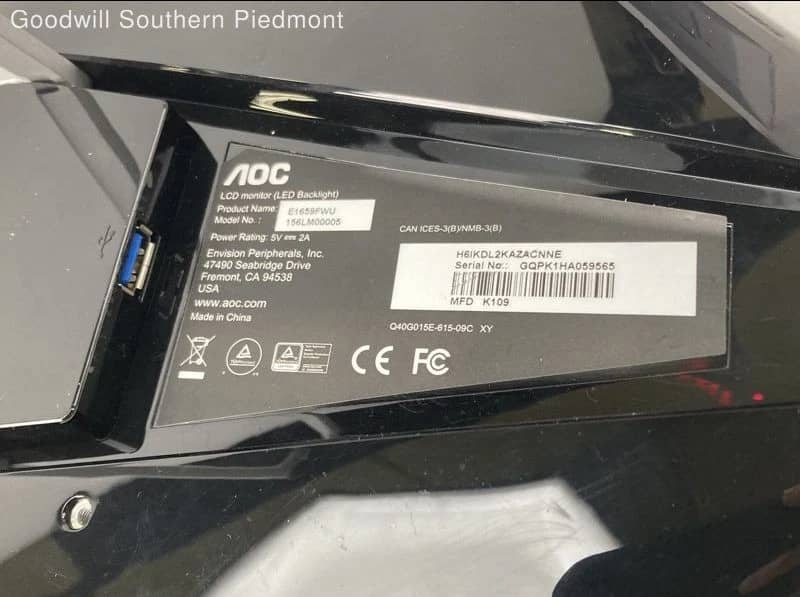 AOC E1659FWU Monitors Black New
