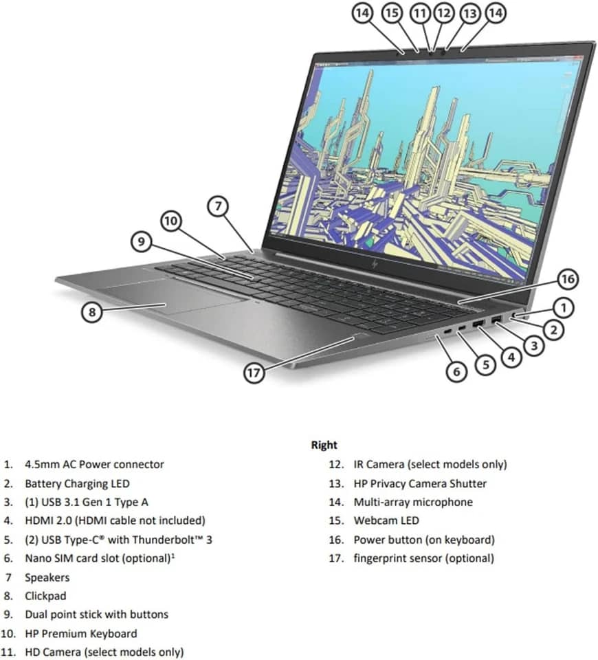 HP ZBook Fury 15 G7 Computers 1.5TB 32GB Used - Good