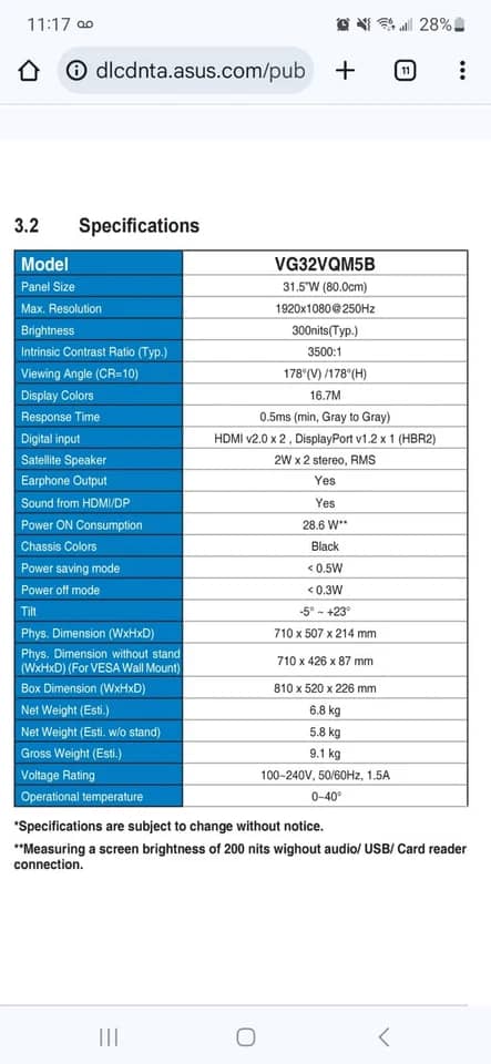 ASUS VG32VQM5B Monitors New