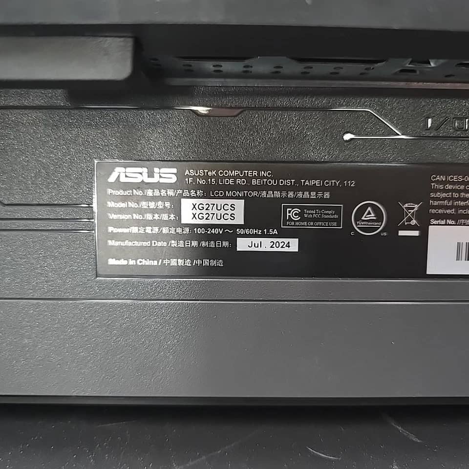 ASUS XG27UCS Monitors New