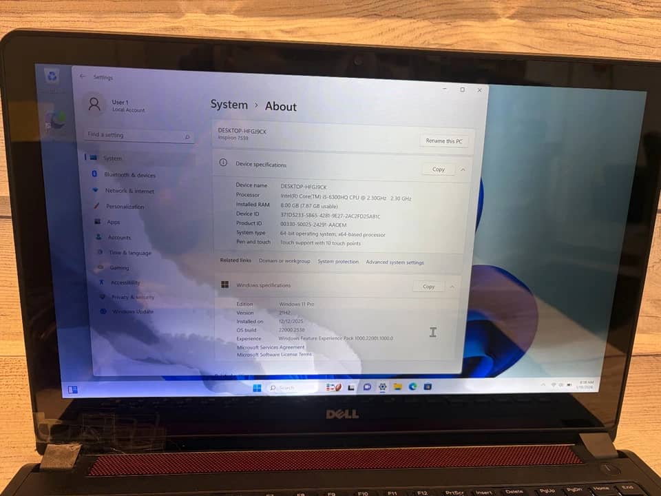 Dell Inspiron 7559 Computers 1TB 16GB Used - Good