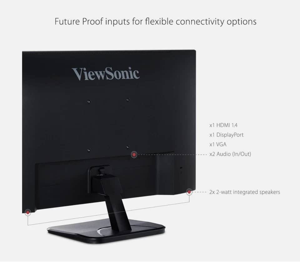 ViewSonic VA2256-MHD Monitors Black New