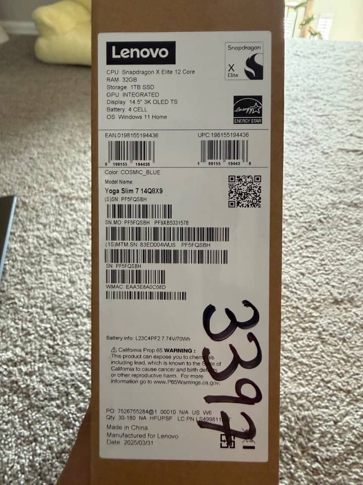 Lenovo Yoga Slim 7x Copilot+ Computers New