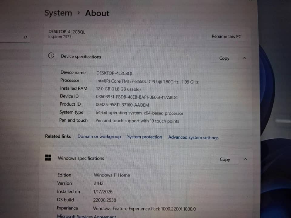 Dell Inspiron 7570 Computers 1TB 16GB Used - Good