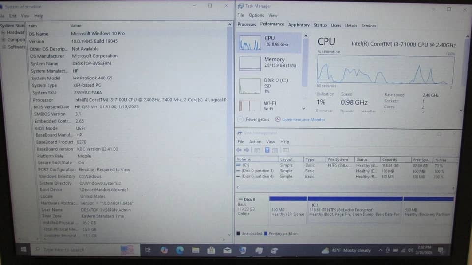 HP ProBook 440 G5 Computers 256GB 4GB Used - Good