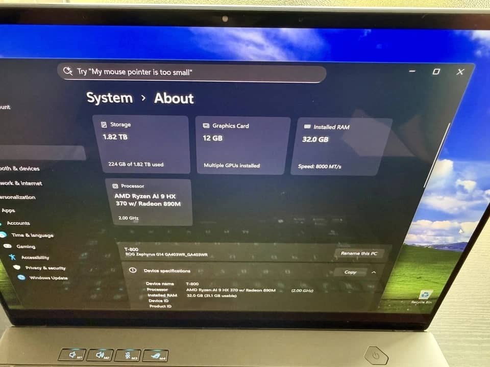 ASUS ROG Zephyrus GA403 Computers 1TB 32GB Refurbished - Acceptable