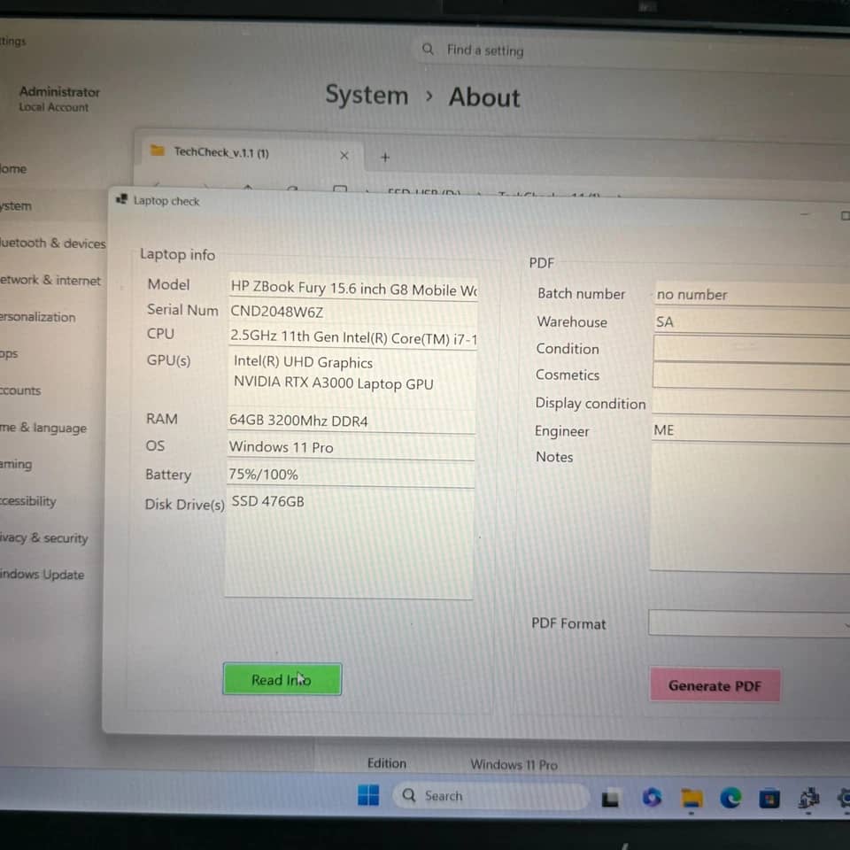 HP ZBook Firefly 15 G8 Computers 128GB 16GB For parts or not working