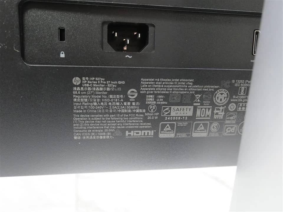 HP 527pu Monitors Black New
