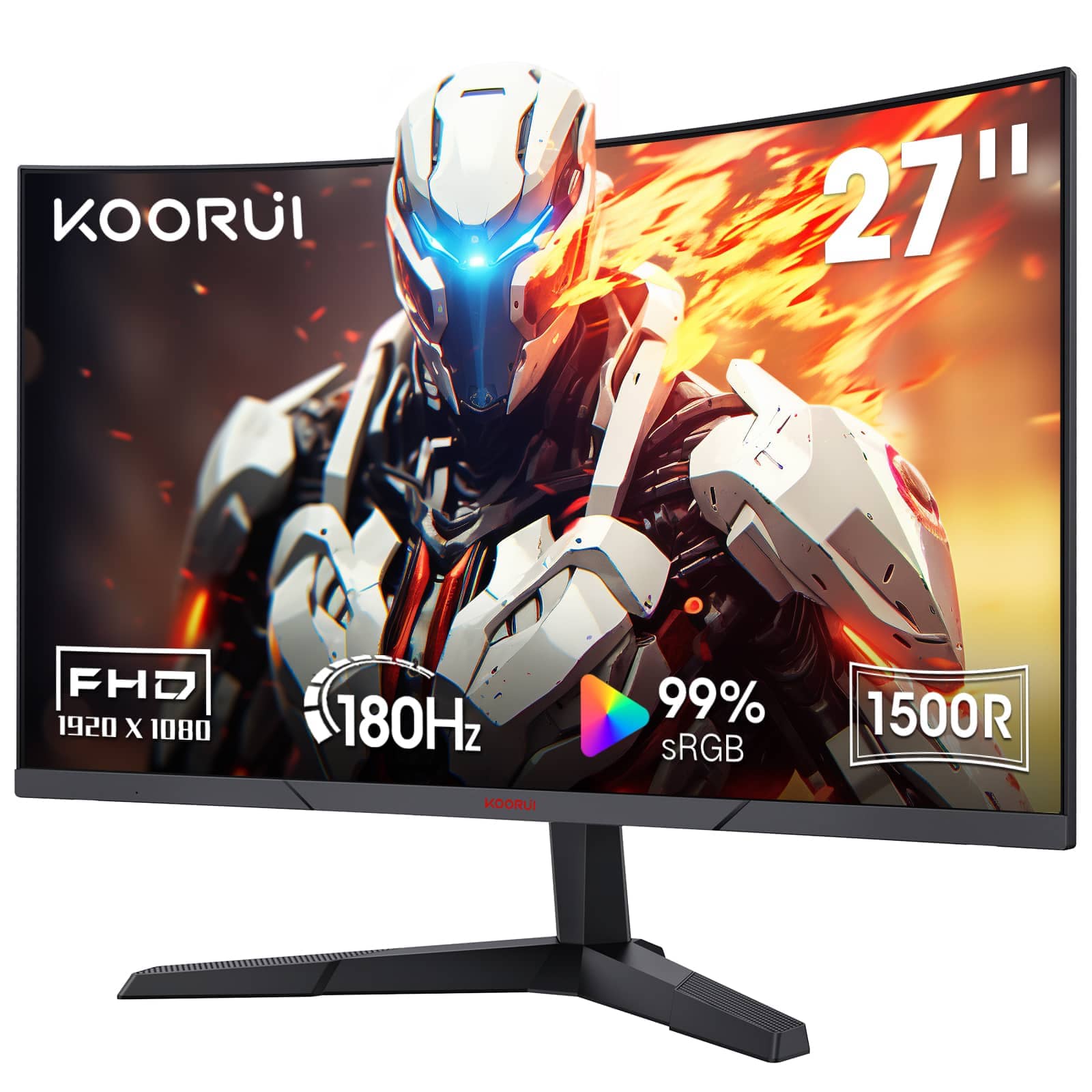 KOORUI 27E6CA Monitors Black New