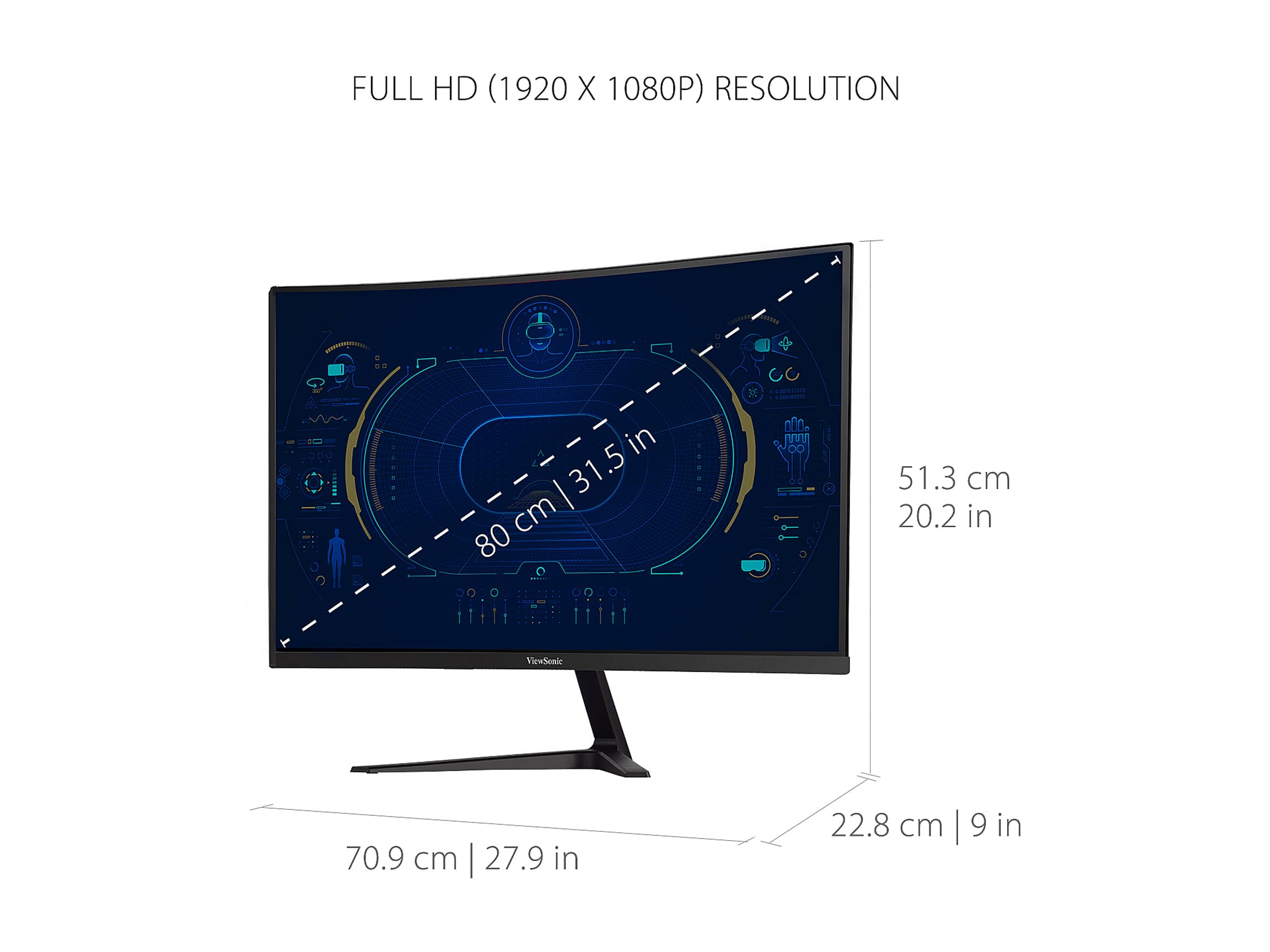 ViewSonic VX3218-PC-MHD Monitors Black New