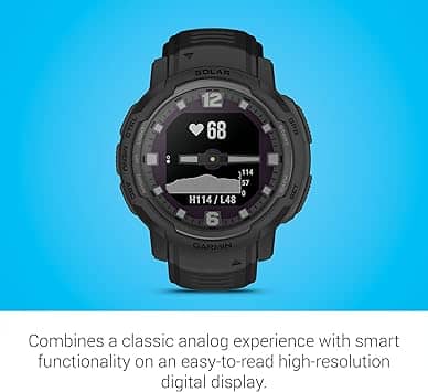 Garmin Instinct Crossover Solar Smartwatches Blue 32mm New