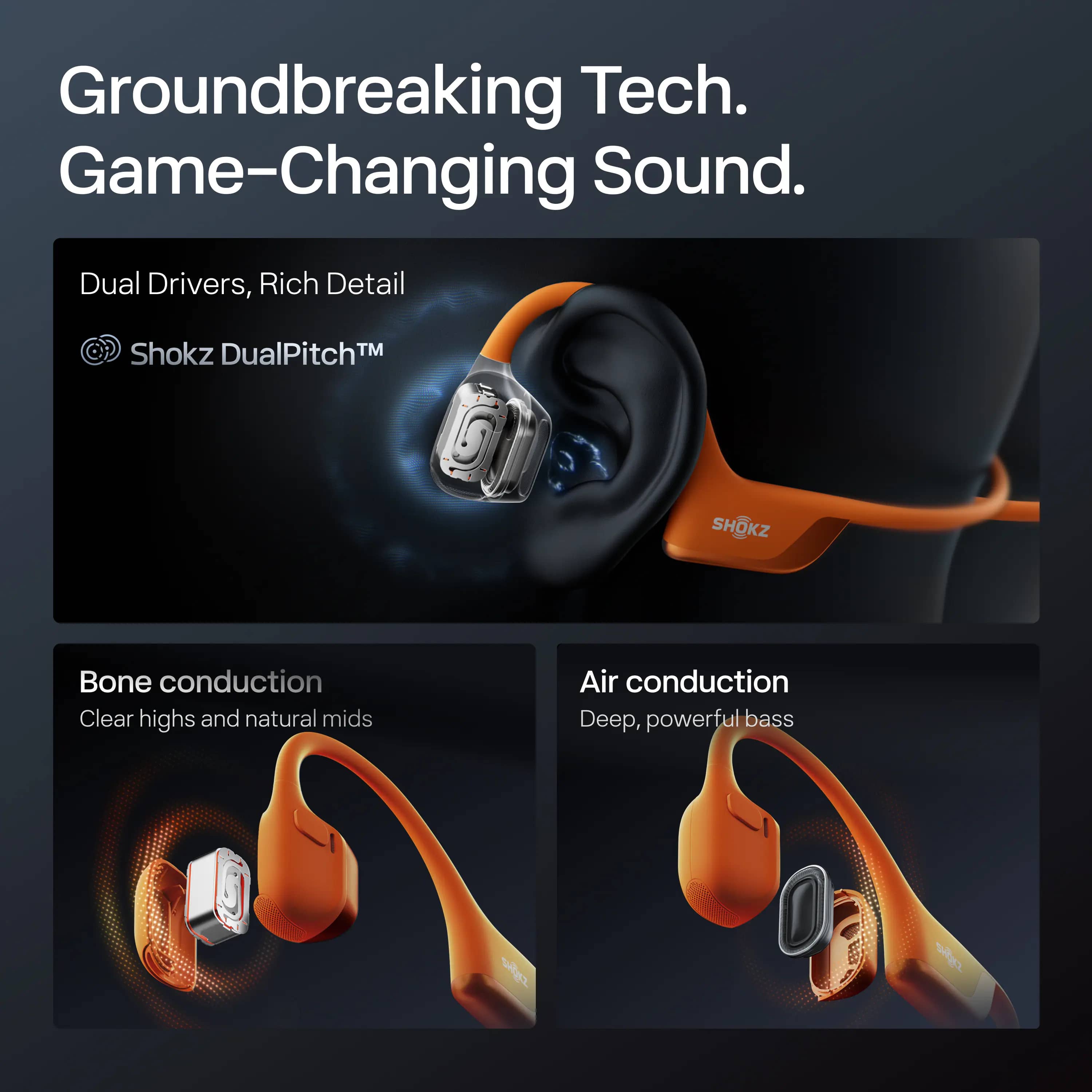 Shokz S820-ST-OR-US Headphones & Earbuds Orange New