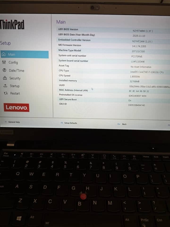 Lenovo ThinkPad T14S Gen 1 Computers 1TB 16GB Refurbished - Excellent