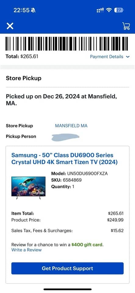 Samsung DU6900 TVs 50 inch Refurbished - Excellent
