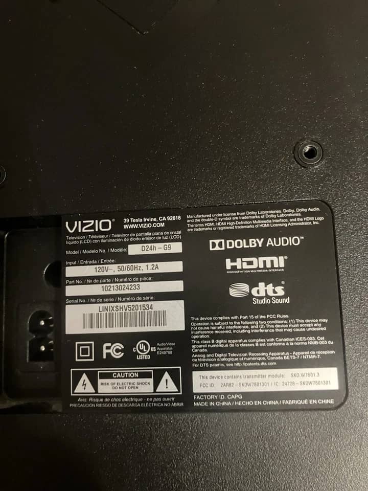 VIZIO D24h-G9 TVs Black Open-Box Excellent