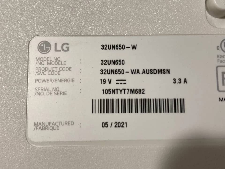 LG 32UN650 Monitors White New
