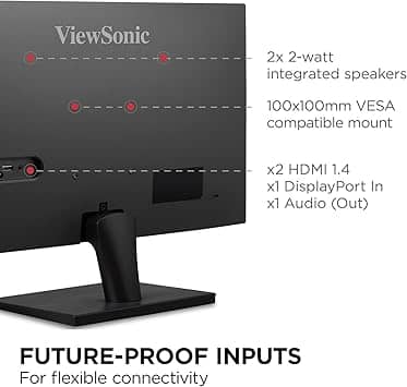 ViewSonic VA2715-2K-MHD Monitors Black New