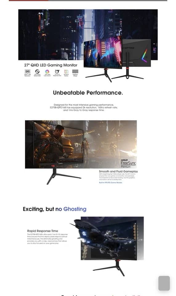 Sceptre E275B Monitors Black New