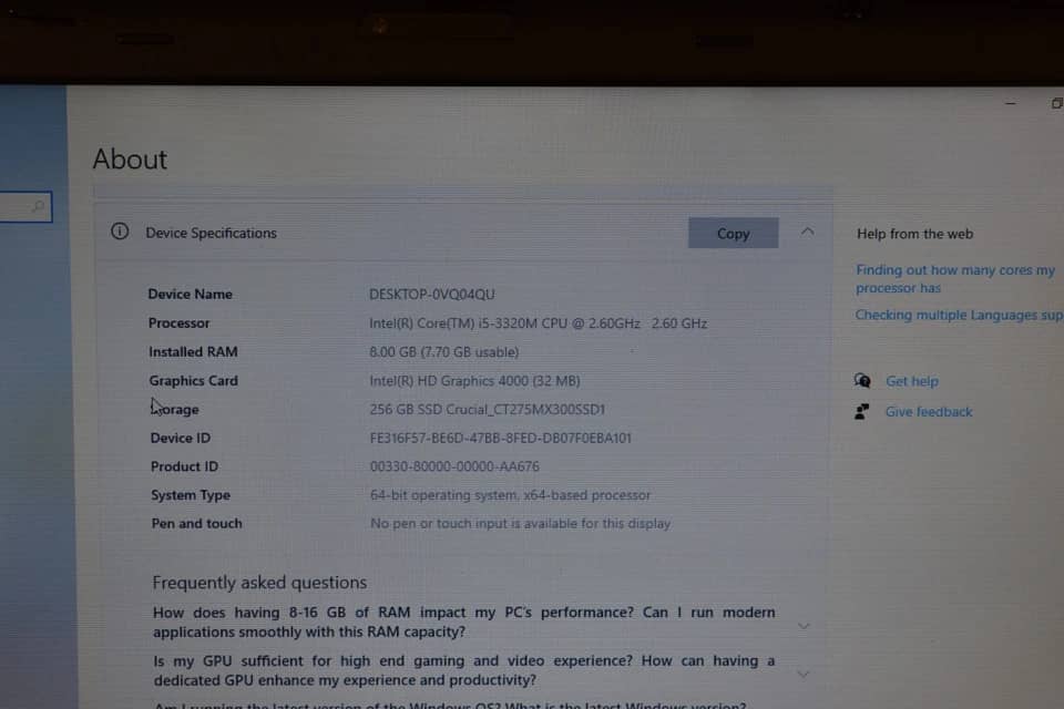 Lenovo ThinkPad T530 Computers 120GB 8GB Used - Good