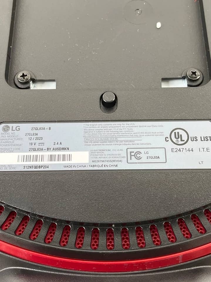 LG 27GL83A-B Monitors Black New