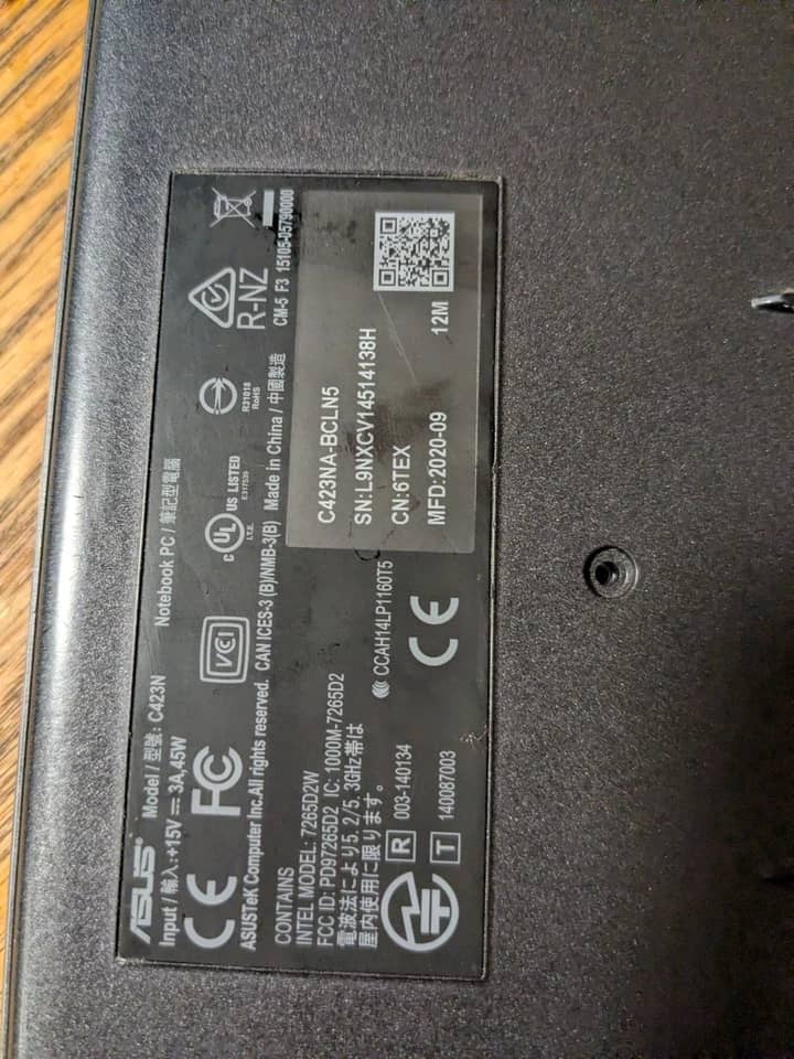 ASUS Chromebook C423NA Computers 32GB 4GB New