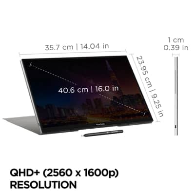 ViewSonic TD1656-2K Monitors New Black