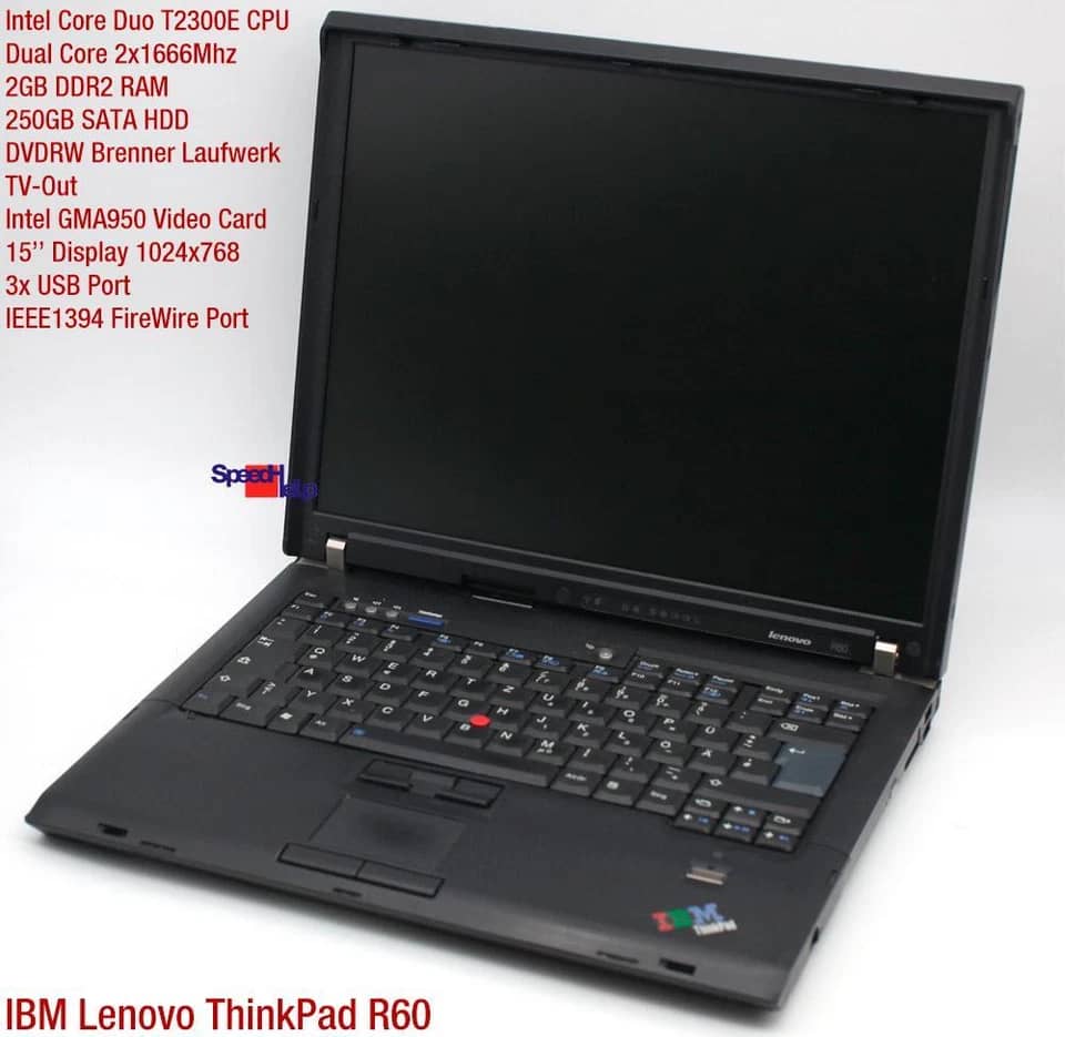 Lenovo ThinkPad R60 Computers 160GB 3GB Used - Good
