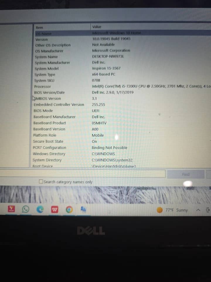 Dell Inspiron 15 3567 Computers 128GB 8GB Used - Good