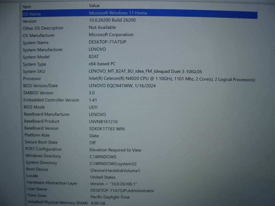 Lenovo IdeaPad Duet 3 Computers 128GB 4GB Used - Good