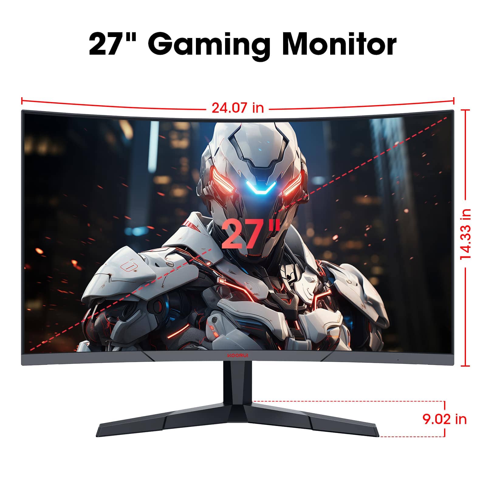 KOORUI 27E6CA Monitors Black New