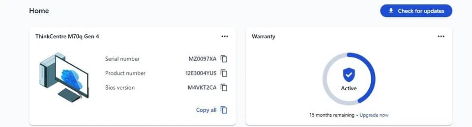 Lenovo ThinkCentre M70q Gen 4 Computers 256GB 8GB Refurbished - Excellent