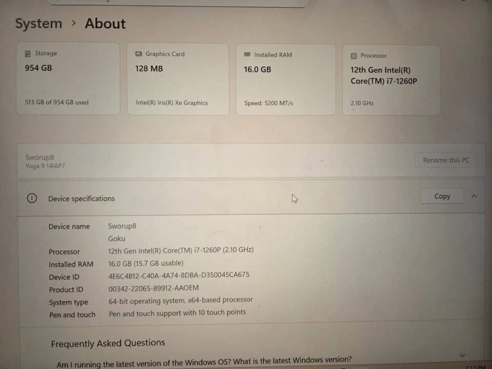 Lenovo Yoga 9i Computers 1TB 16GB New