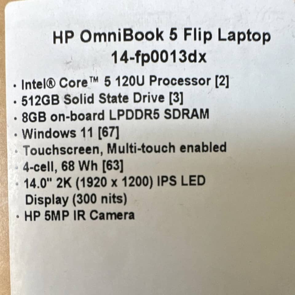 HP OmniBook 7 Computers 128GB 16GB New